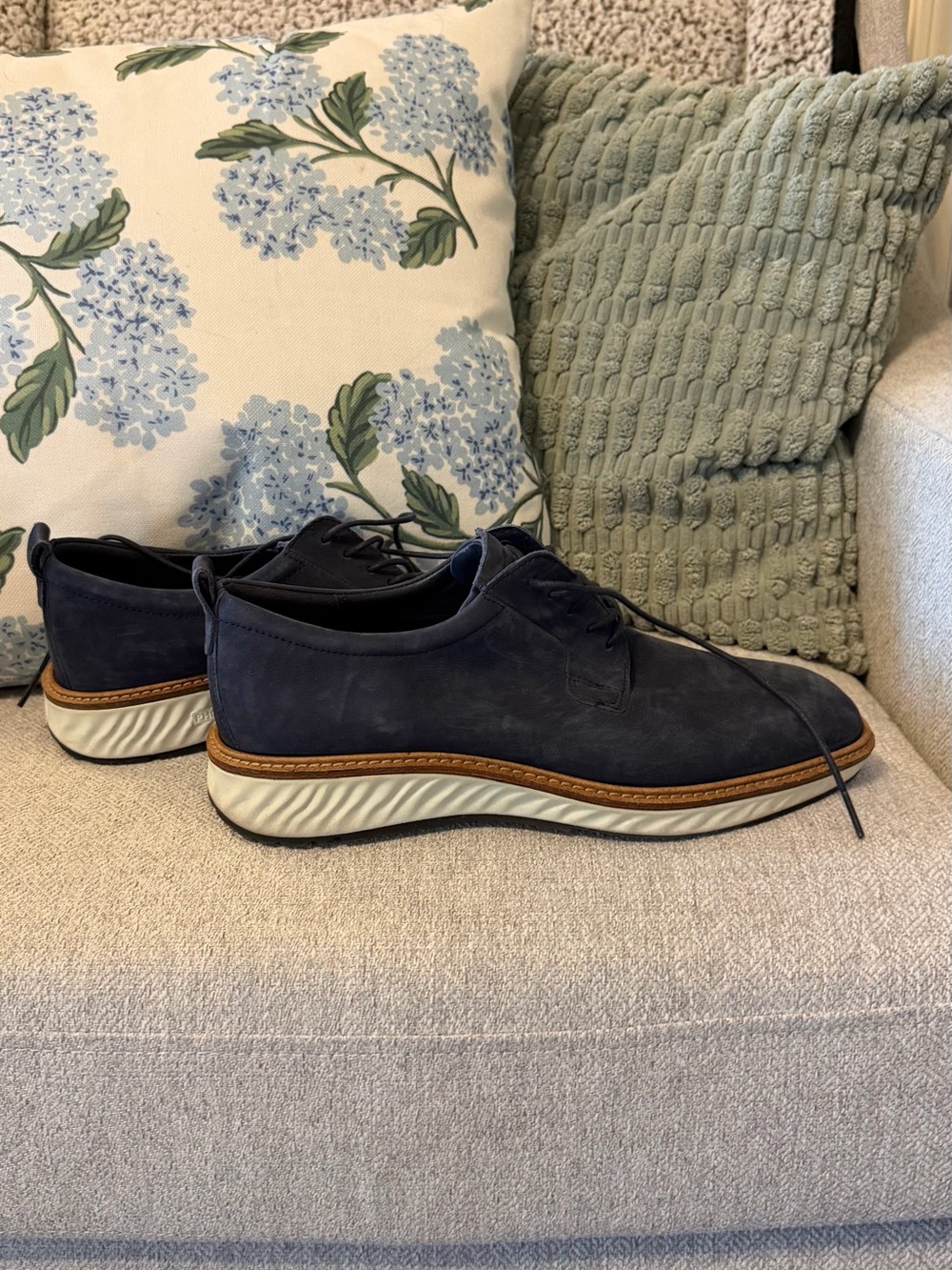 ECCO ST.1 Hybrid Derby Shoes Navy Nubuck Leather Men’s EU 41 US 7-7.5